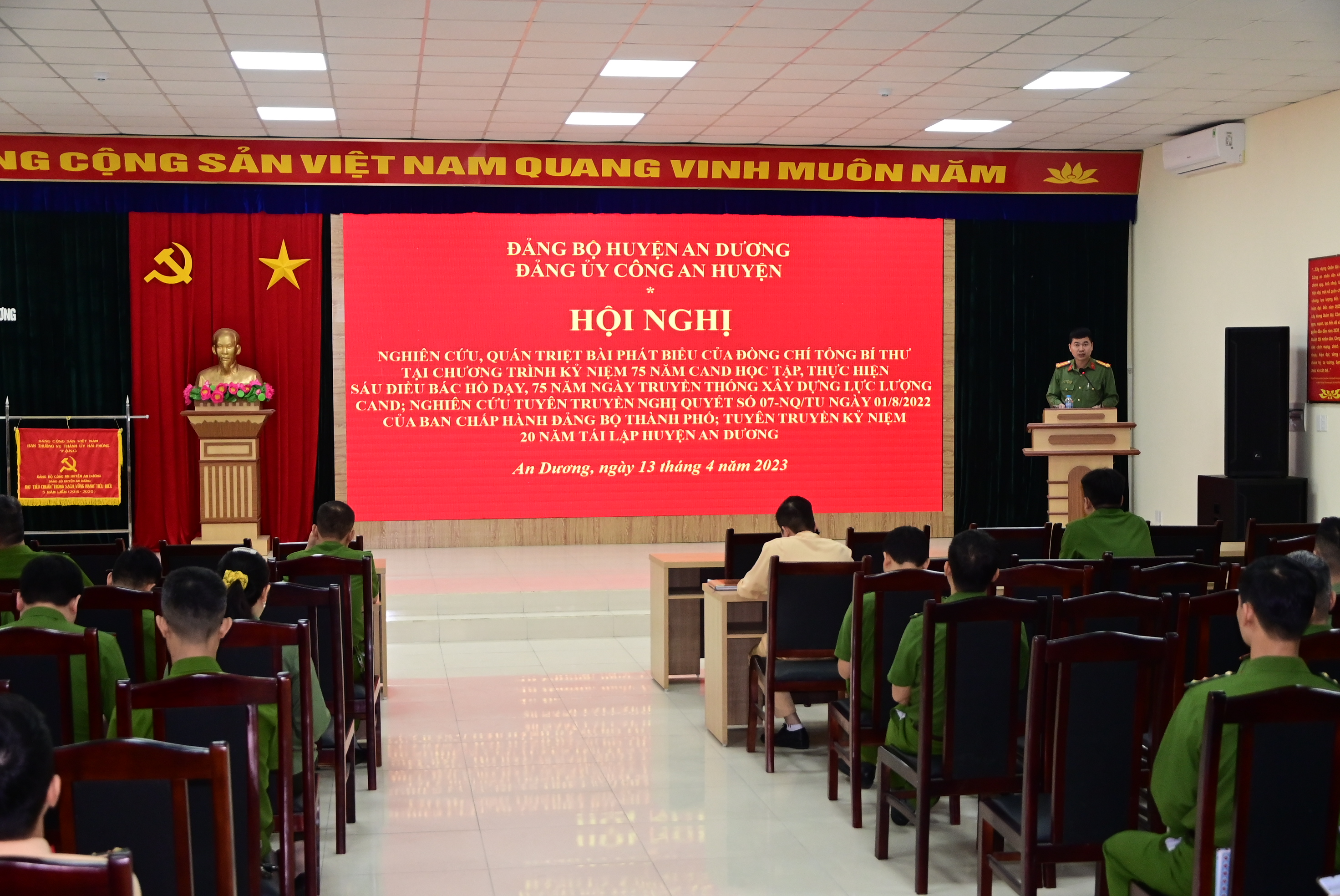 Công an huyện An Dương: Tổ chức nghiên cứu, quán triệt bài phát biểu của đồng chí Tổng Bí thư Nguyễn Phú Trọng